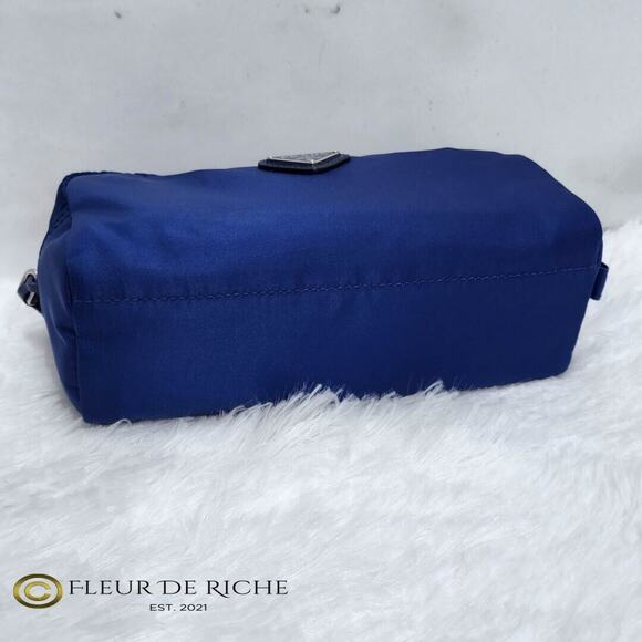 Prada Necessaire Nylon Cosmetic Case Blue Bleuette 1NA350 - Picture 7 of 13